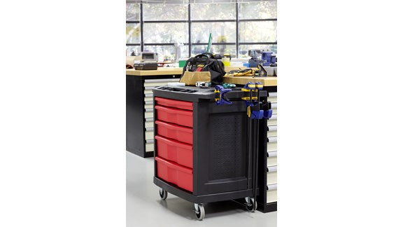 Rubbermaid Commercial Five-Drawer Mobile Workcenter